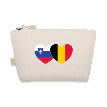 Slovenia Belgium Flag Heart - Organic Pouch - nature - Front