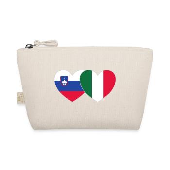 Slovenia Italy Flag Heart - Organic Pouch - nature - Front