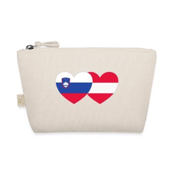 Slovenia Austria Flag Heart - Organic Pouch - nature - Front