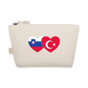 Slovenia Turkey Flag Heart - Organic Pouch - nature - Front