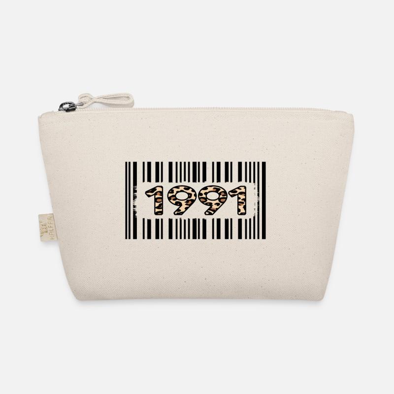 1991 birthday 31 years anniversary barcode leopard Organic Pouch