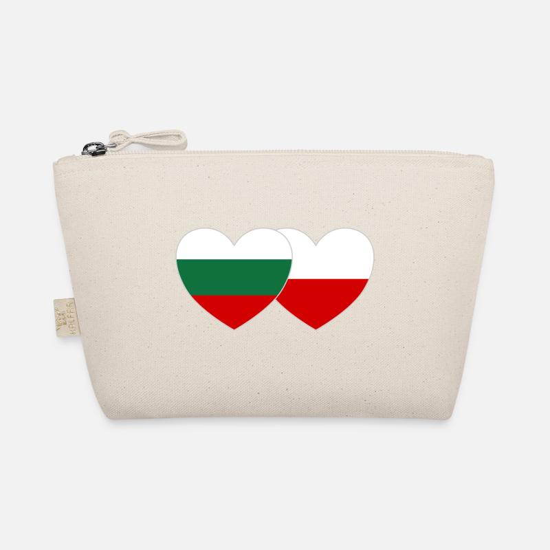 Bulgarie Pologne Drapeau Cœur Trousse biologique