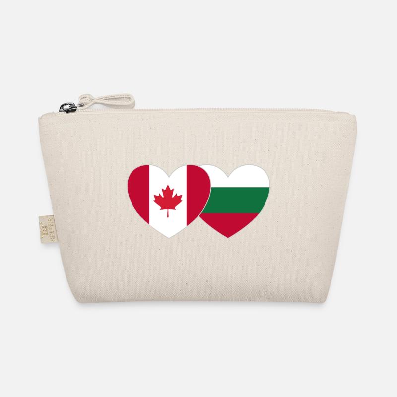 Canada Bulgaria Flag Heart Organic Pouch