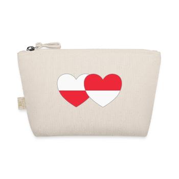 Poland Indonesia Flag Heart - Organic Pouch - nature - Front