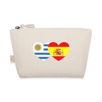 Uruguay Spain Flag Heart - Organic Pouch - nature - Front