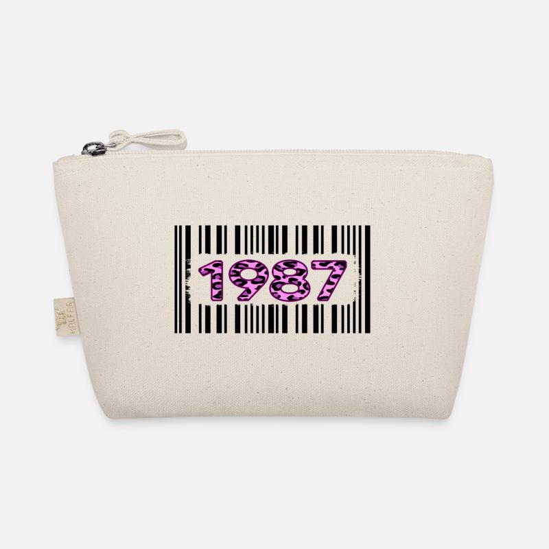 1987 geburtstag barcode rosa leopard retro-party Bio-Täschchen
