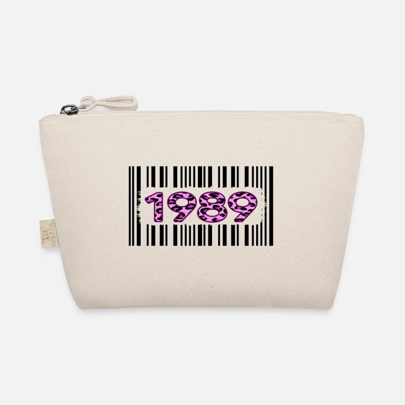1989 birthday barcode pink leopard retro party Organic Pouch