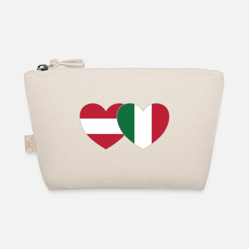 Austria Italy Flag Heart Organic Pouch