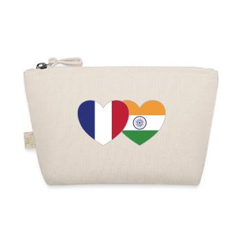France India Flag Heart - Organic Pouch - nature - Front