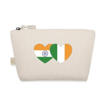 India Ireland Flag Heart - Organic Pouch - nature - Front