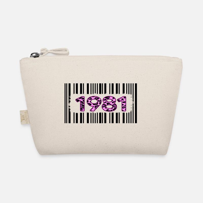 1981 Birthday Anniversary Barcode Pink Leopard Organic Pouch