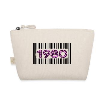 1980 Birthday Anniversary Barcode Pink Leopard - Organic Pouch - nature - Front