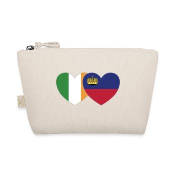 Ireland Liechtenstein Flag Heart - Organic Pouch - nature - Front