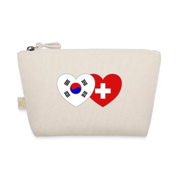 Corée du Sud Suisse Drapeau Coeur - Trousse biologique - nature - Devant