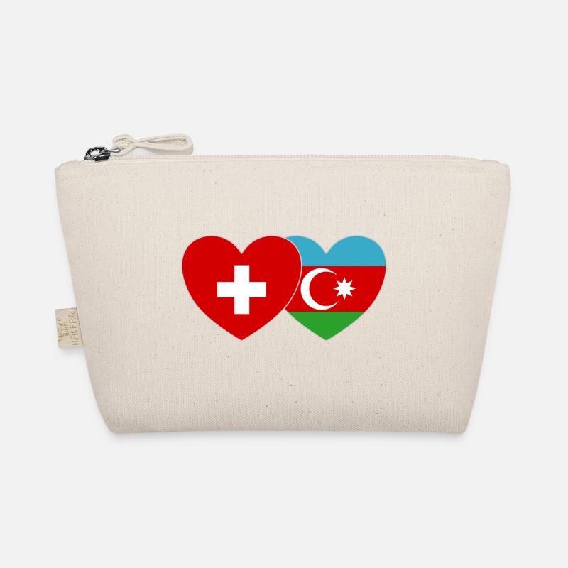 Schweiz Aserbaidschan Flagge Herz - Bio-Täschchen - Natur