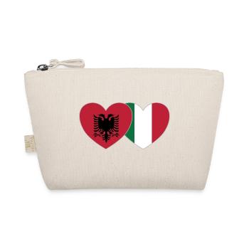 Albanien Italien Flagge Herz - Bio-Täschchen - Natur - Vorne