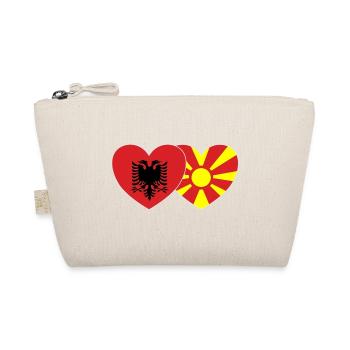 Albanie Macédoine Drapeau Coeur - Trousse biologique - nature - Devant