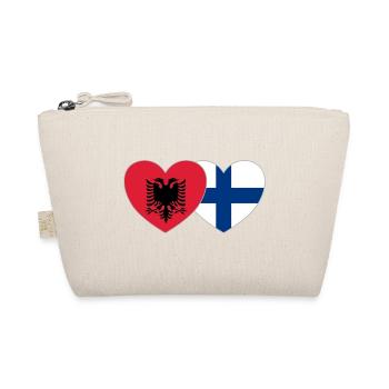 Albanien Finnland Flagge Herz - Bio-Täschchen - Natur - Vorne