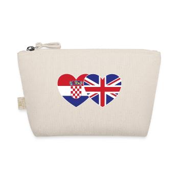 Kroatien England Flagge Herz - Bio-Täschchen - Natur - Vorne