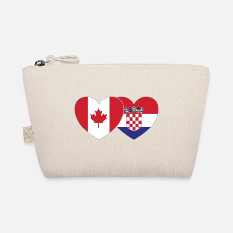Canada Croatia Flag Heart Organic Pouch
