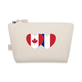 Cœur de drapeau Canada France - Trousse biologique - nature - Devant