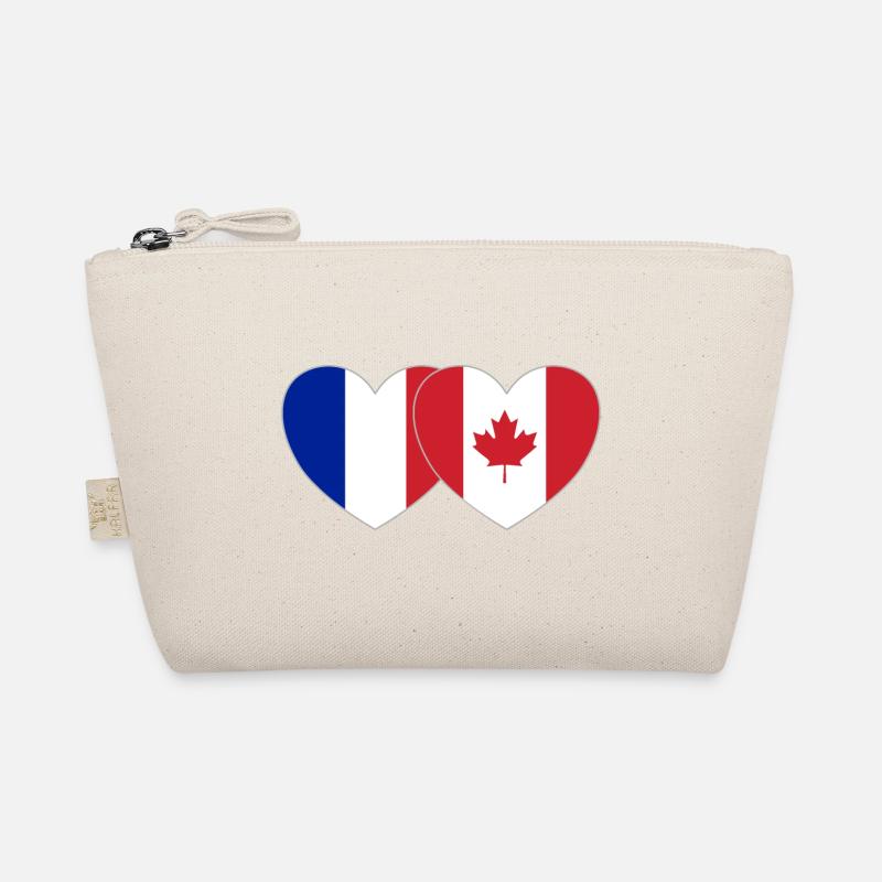 Frankreich Kanada Flagge Herz - Bio-Täschchen - Natur