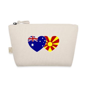 Australia Macedonia Flag Heart - Organic Pouch - nature - Front