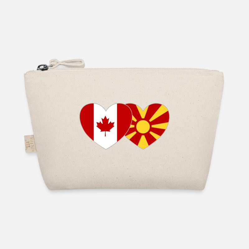 Canada Macedonia Flag Heart Organic Pouch
