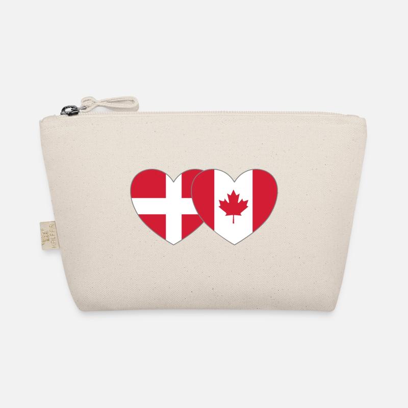Danemark Canada Flag Heart Trousse biologique