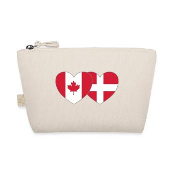 Kanada Dänemark Flagge Herz - Bio-Täschchen - Natur - Vorne