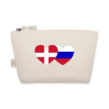 Denmark Russia Flag Heart - Organic Pouch - nature - Front