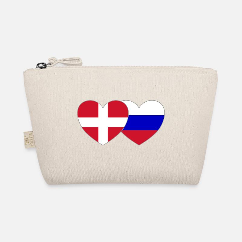 Danemark Russie Flag Coeur Trousse biologique