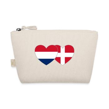 Netherlands Denmark Flag Heart - Organic Pouch - nature - Front