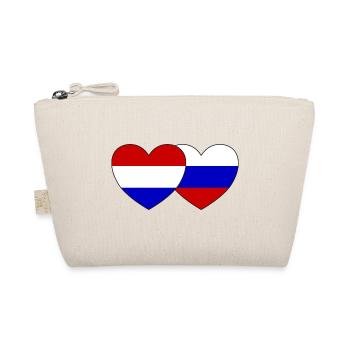 Holland Russia Flag Heart - Organic Pouch - nature - Front
