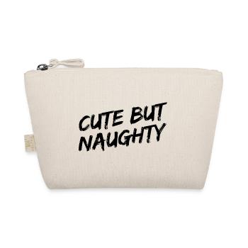 "Cute But Naughty" Black Brush Font - Organic Pouch - nature - Front