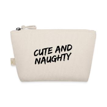 "Cute and Naughty" Black Brush Font - Organic Pouch - nature - Front