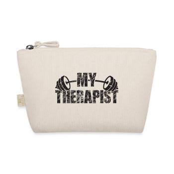 My Therapist Langhantel Bodybuilder Spruch - Bio-Täschchen - Natur - Vorne