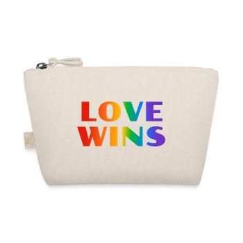 Love Wins LGBT Rainbow Text - Organic Pouch - nature - Front