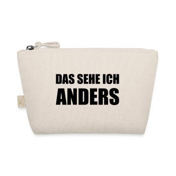 Design "DAS SEHE ICH .. ANDERS" - zweizeilig - Bio-Täschchen - Natur - Vorne