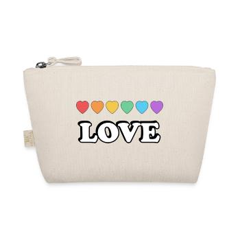 Love Rainbow Hearts - Organic Pouch - nature - Front