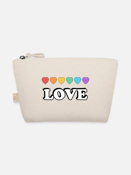 Coeurs arc-en-ciel d’amour - Trousse biologique - nature - Devant