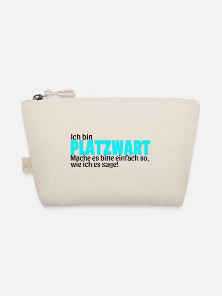 Platzwart Geschenk Idee Spruch lustig Fußball - Bio-Täschchen - Natur