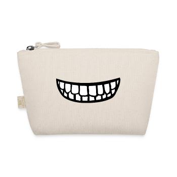 Smile Face Mask Teeth Mouth Fun Gift - Organic Pouch - nature - Front