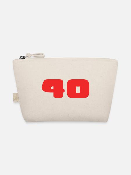 40. 40 YEARS. 40th ANNIVERSARY. BIRTHDAY 40 YEARS. - Organic Pouch - nature - Front