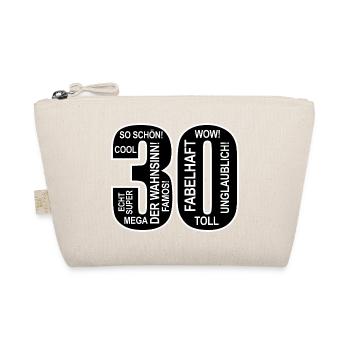 30. Geburtstag Wow Lustiges Motiv Nummer Ziffer 30 - Bio-Täschchen - Natur - Vorne