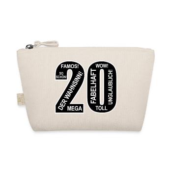 20. Geburtstag Wow Lustiges Motiv Nummer Ziffer 20 - Bio-Täschchen - Natur - Vorne