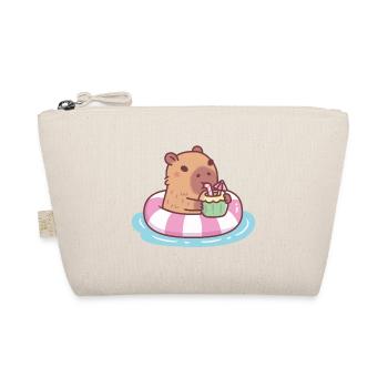 Capybara mignon se relaxant dans la piscine flotteur boisson à la noix de - Trousse biologique - nature - Devant