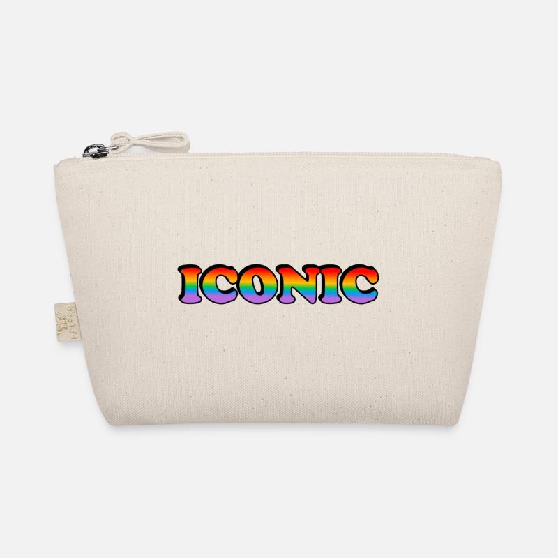 Ikonisch - Regenbogen Text LGBT Pride Bio-Täschchen