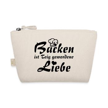 Backen ist Teig gewordene Liebe mit Bäckermütze - Bio-Täschchen - Natur - Vorne