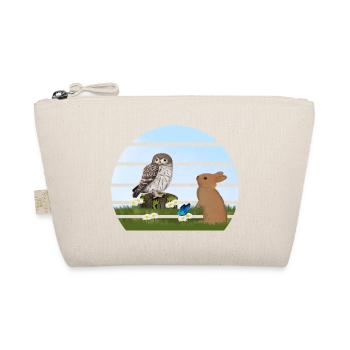 Owl Bird Rabbit Easter Spring Easter - Organic Pouch - nature - Front
